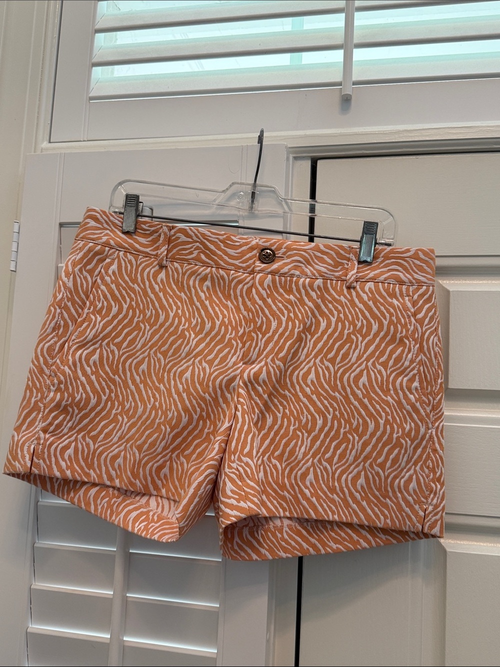 Banana Republic Heritage Orange Zebra-Print Shorts